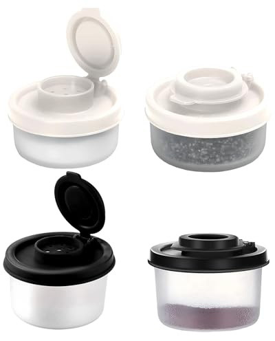 Mini Salzstreuer, Tragbare Plastikflaschen, 4er Set Für Unterwegs, Salz Und Pfefferstreuer Klein, Ideal Für Camping, Picknick Und Reisen, Aus Hochwertigem Kunststoff