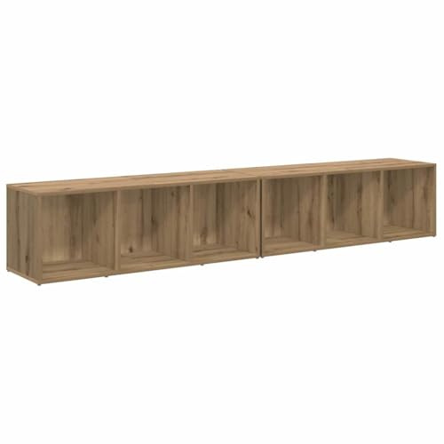 vidaXL Conjunto de Mueble de TV 2 pcs Roble Artesanal 37 x 35 x 107cm, Mueble para Tele Moderna en Sala, Rectangular, diseño Funcional, Madera recuperada, Almacenamiento Que Ahorra Espacio