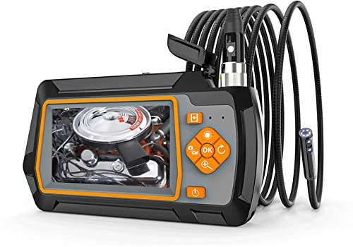 VGVSBG Endoscopio Endoscopio Industriale, Telecamera Snake Boroscopio HD da 5,5 mm, Telecamera per ispezione fognature Impermeabile IP67 Schermo LCD da 4,3'' con 6 luci LED, per Scarico