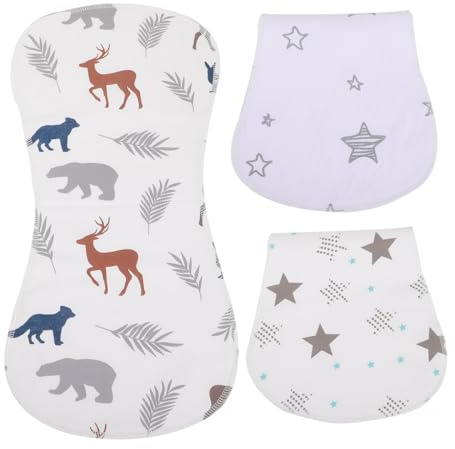 BIUDECO 3 piezas Paños para Eructar de Algodón para Niña Suaves y Absorbentes Baberos para Niña Diseño Delicado y Reutilizable Perfectos para Proteger Ropa y Piel Sensible