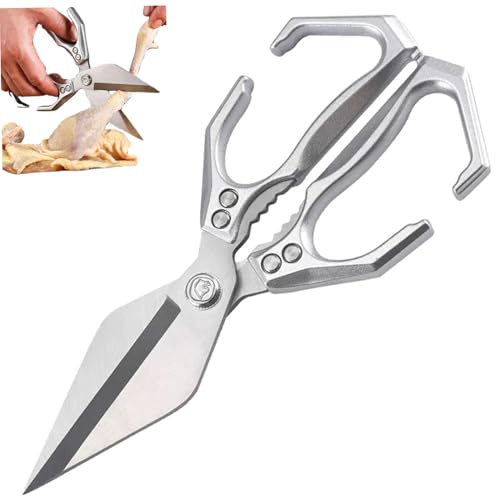 Tijeras para aves de corral, tijeras de cocina multifuncionales de acero inoxidable de alta resistencia con mango ergonómico para pollo, carne, mariscos, corte de huesos, decoración del hogar