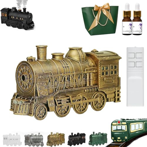 Train Diffuser, 300ml Vintage Steam Train Essential Oil Diffuser And Aromatherapy, Dual Mist Outlets With Led Light, Auto Shut-Off Cool Mist Train Humidifier For Home Bedroom (A)