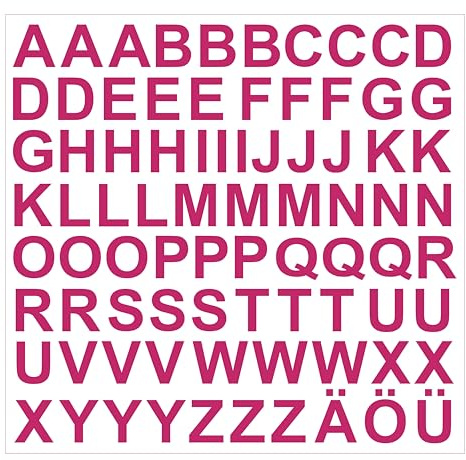 81 Klebebuchstaben MATT pink Höhe 3cm aus Folie wetterfest selbstklebend Buchstaben Aufkleber Sticker Klebebuchstabe Buchstabe Letter Großbuchstaben Großbuchstabe Beschriftung Modellbau