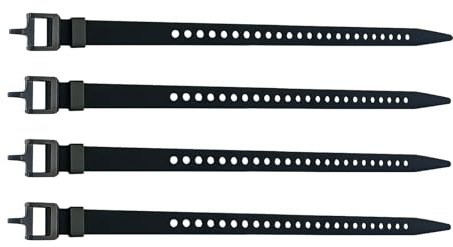 Correas de cable ajustables, paquete de 4 bridas de seguridad, herramienta de sujeción versátil para cables, especificaciones de material resistente, camping, senderismo, viajes, aventuras al aire