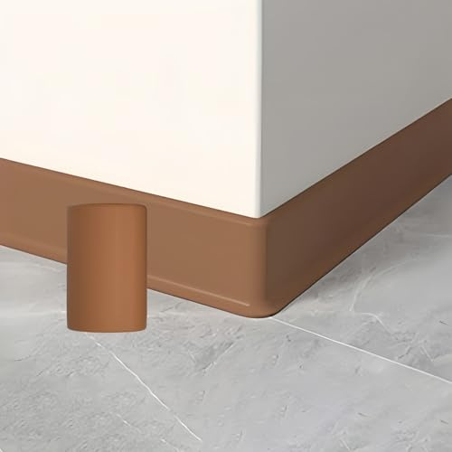 Coayuou Plinthe Flexible 5M Plinthes Adhesives PVC Wall Molding Idéale pour La Rénovation Facile De Votre Cuisine Ou Salle De Bain, Installation Ultra-Simple Et Résistante(Gravel Brown,10cm)