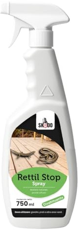 SKUDO Rettil Stop Spray 750ml — Repellente Naturale per Serpenti e Lucertole | Barriera Olfattiva Anti Rettili | Uso Esterno | Vialetti Terrazze Cortili | Senza Gas