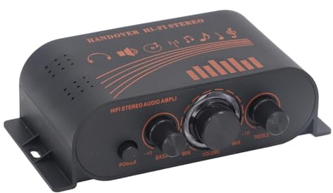 Kelawoly Mini Amplificatore di Potenza HiFi a 2, Amplificatore Stereo da 40 W, Picco da 100 W, Ricevitore Bluetooth 5.0, Ingresso USB SD FM AUX, con Telecomando per
