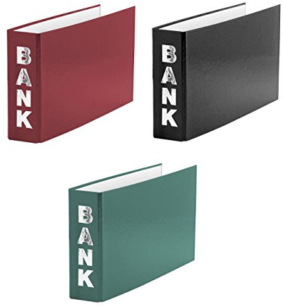 3 Bankordner / 140x250mm / für Kontoauszüge / Farbe: je 1x grün, rot, schwarz