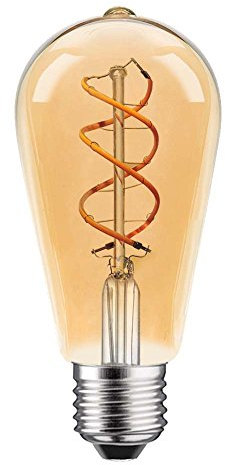 Filament LED spirale 5 W = 25 W E27 transparent doré extra blanc chaud 1800 K à intensité variable (ST64 Edison)