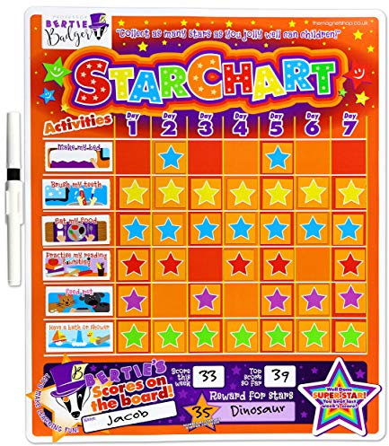 The Magnet Shop Belohnungstafel für Kinder, magnetisch, trocken abwischbar, Sternkarte für Wand oder Kühlschrank