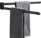 BGL Handtuchhalter Schwarz, Edelstahl, Wandmontage, Handtuchhalter mit 2 Schwenkstangen