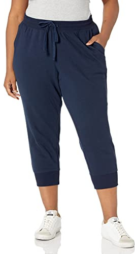 Amazon Essentials kvinnors fleece capri joggingbyxor (finns i plusstorlek), marinblå ljung, X-Large