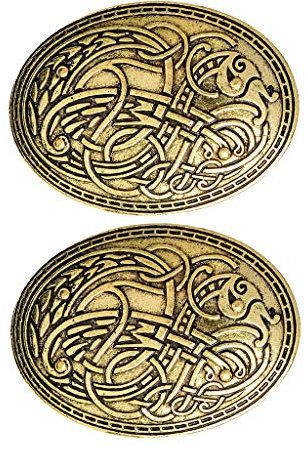 freneci 2X Médiéval Viking Broche Broche Nordique Bijoux Amulette Païenne Wiccan Ovale Design