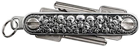 Key Organizer SCHLÜSSELWERK Totenköpfe in edler Geschenkverpackung/Schlüssel Organizer aus Metall, Werkgröße X - passend für ca. 10 Schlüssel, beidseitig mit Schlüssel bestückbar