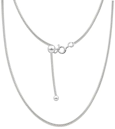LeCalla 925 Sterling Silber Italienisch verstellbare Fuchsschwanz Spiga Kette Halskette für Frauen 24 Zoll