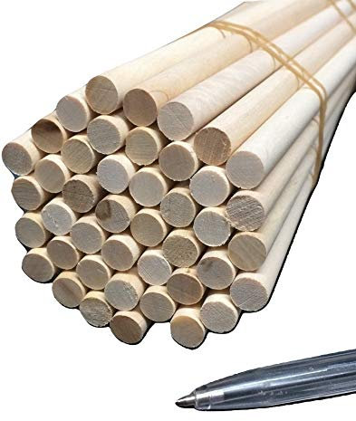Trustleaf 12mm x 600mm Birch Hardwood Wooden Craft Sticks/Dowels - Seconds - Pack of 1 Dowel