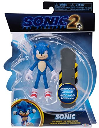 Sonic the Hedgehog 2 The Movie Action figure articolato, da 10 cm, da collezione (Sonic)