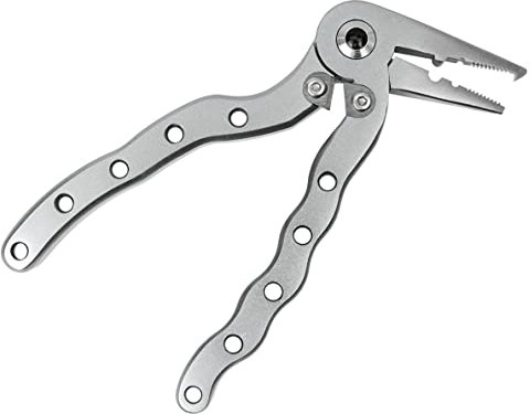 Major Fish Angelzange Aluminium Sprengringzange mit Quetschhülsen + Cutter Funktion Lösezange Silber
