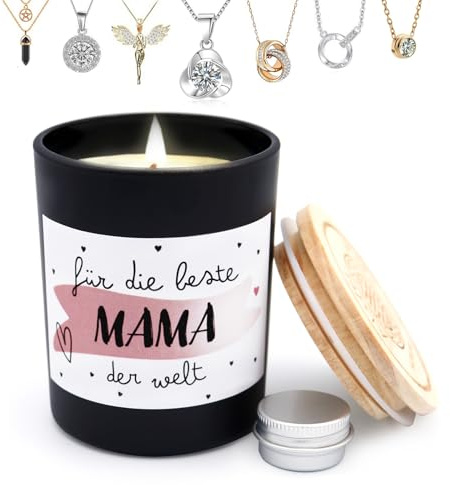 *Alster Herz* für die beste Mama der Welt, Duftkerze im Glas mit Spruch, Schmuckkerze, Sojawachs Kerze, Geschenkidee für Familile Freundin Freund (Schwarz)