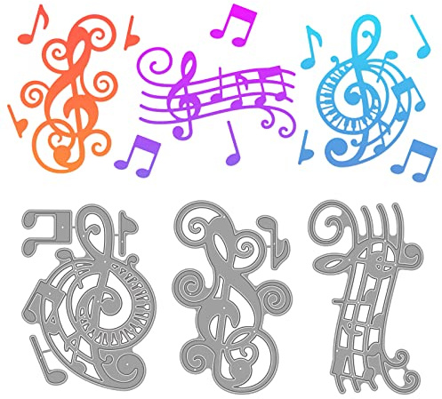 GLOBLELAND Musiknoten-Stanzformen, Musiknoten-Prägeschablonen, Musik-Party-Dekorationen, Schablonen-Stanzformen Für Musik-Thema-Karten, Scrapbooking Und DIY-Bastelalbum, Papierkarten-Dekor