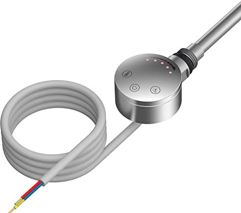 Chrome Thermostatic Element for Electric Heating Bathroom Heated Towel Rails and Radiator Warmers (600 Watt)