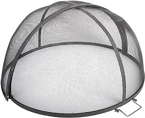 DWD ® Premium Spark Protection Black Mesh Spark Screen Cover for Fire Pits diameter 100cm Heavy Duty Universal Fit with carry handle
