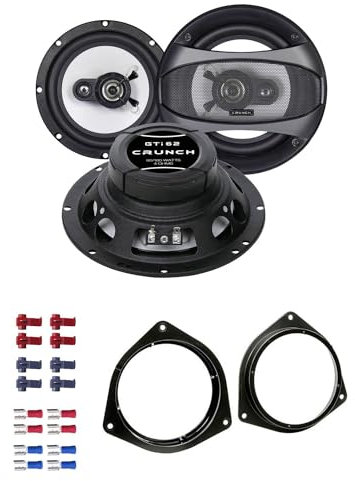Crunch GTI62 Lautsprecher mit Einbauset passend für Toyota Corolla E12 2002-2007 Türen vorne 360 Watt 165mm 2 Wege Koax