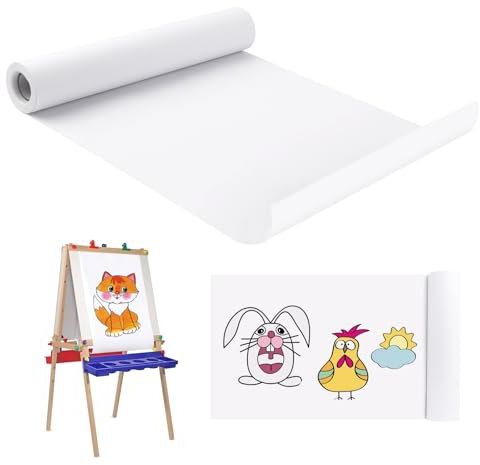 Rouleau De Papier Blanc, Rouleau de Papier à Dessin Blanc, Rouleau de Papier de Chevalet D'art, Rouleau De Papier Dessin Blanc, pour les Peintures, le Papier Chevalet (30cm x 15m)