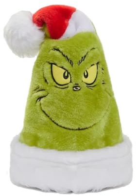 Von Dr. Seuss inspirierte The Grinch Xmas Pudelmütze - Erwachsene Unisex Festliche Party-Beanie-Mütze, Einheitsgröße, grün und rot, Weihnachtsmann-Design