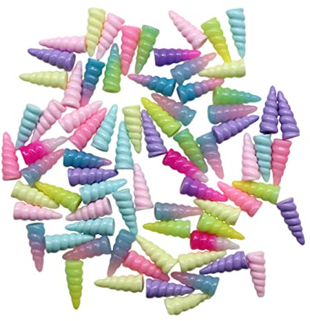 Vaguelly 10 Pcs Resin Unicorn Horns for Crafts Small Miniature Spiral Shaped Unicorn Horn Crafting Accessories Cute and Delicate Party Supplies Random Color
