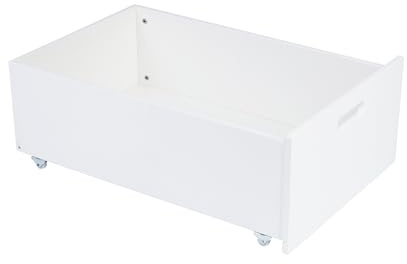 waldin Schublade für 7in1 Babybett ohne Bett, Weiß | Schafft Zusätzlichen Stauraum unter Ihrem 7in1 Bett, Passend für Klassische und Ovale Modelle ohne Bett
