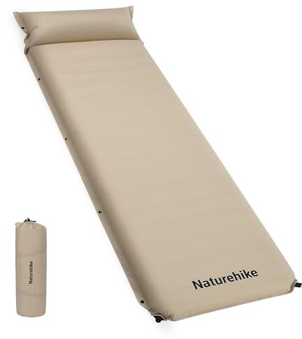 Naturehike 10cm Aufblasbare Isomatte Camping Schaumstoff Selbstaufblasend Luftmatratze Luftbett Selbstaufblasend in 25 s, bequem für Zelt, Wandern, Reisen (Creme Kissen)