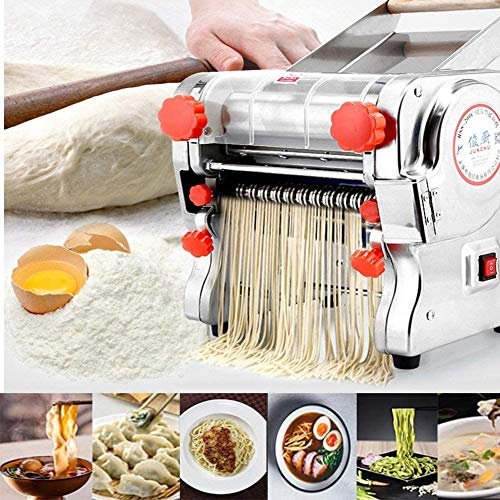 SmPinnaA Macchina per Pasta Elettrica A Rulli per Tagliatelle in Acciaio Inossidabile da 750 W 220 V per Ristoranti Domestici Commerciali - Larghezza Coltello 240 Mm, Larghezza Pasta 3 Mm/9