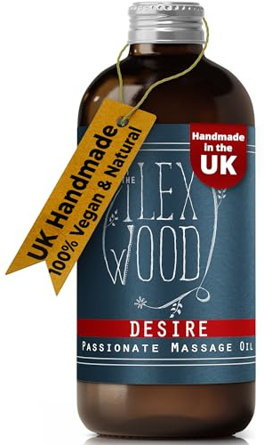 The Ilex Wood (Desire - Huile de massage végétalienne naturelle et passionnée de spa faite à la main, tubéreuse - enivrante, florale, rose - sucrée, florale, patchouli - profond, boisé, ylang ylang