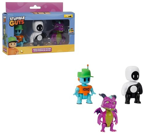 Bizak Stumble Guys 64113003-4 - Set di 3 action figure da collezione, 8 cm, con personaggi multipli da collezione, licenza ufficiale per videogiochi di demolizione, per adulti fan e ragazzi o ragazze