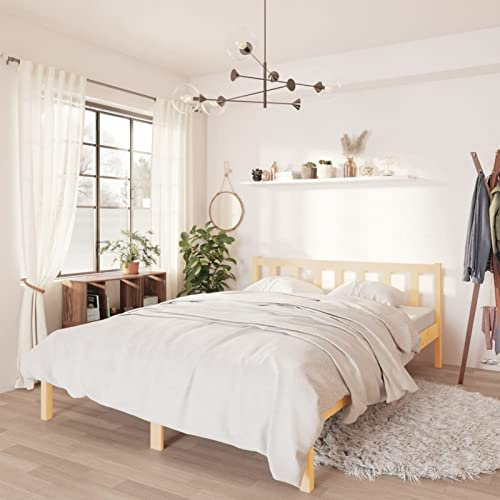 Buzaza Massivholzbett Kiefer 140x200 cm Holzbett Massivholzbett Familienbett Massivholz-Bettgestell Bed Frames Wooden Betten 810082