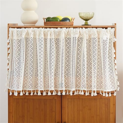 champracer WeihnachtsvorhäNge TüR, Weihnachten Scheibengardine, Bistrogardine Kinderzimmer Kurzstores KüChengardinen, Kurzstores Gardinen Landhausstil Spitze Vintage VorhäNge (BxH 150 * 100 cm)