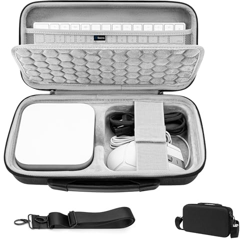 Geekria hårt resefodral för stationär dator, kompatibelt med Apple 2026 Mac Mini M5 / 2024 Mac Mini M4 / M4 Pro, passar Magic Mouse, Trackpad och tillbehör (Mörkgrå)