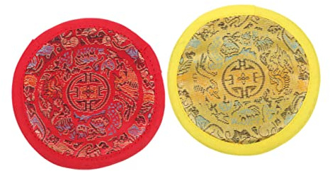 LIGIGWASH 2 Stück Tibetische Klangschalenmatte aus Baumwolltuch Leicht und Tragbar für Buddha Klangschale Meditation und Yoga