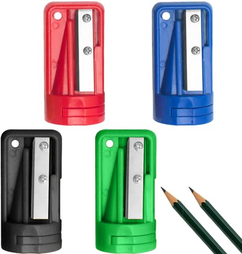 4 Stück Anspitzer Dicke und Dünne Stifte,Bleistift Spitzer Faber Castell,Bleistiftspitzer Carpenter Pencil Sharpener,Zimmermannsbleistift Anspitzer,Blume Anspitzer Bleistift