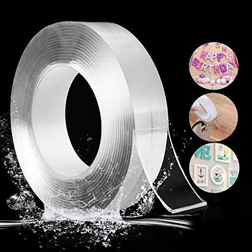 SASANI ENTERPRISE3 MM Grip Tape Double Side,Washable Nano Gel Tape,Tape Heavy Duty, Reusable Clear Adhesive Tape, Mounting, Home Decor, Paste Photos and Posters