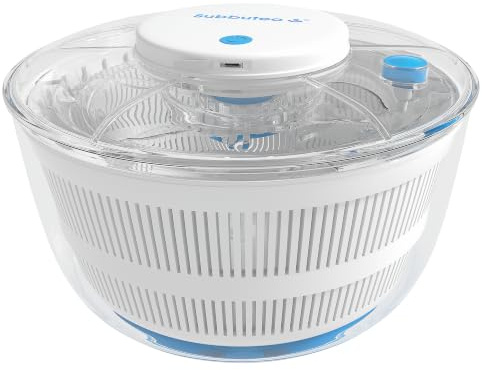 Electric Salad Spinner, Round 4.5L Capacity – Fast Drying & Easy Spin for Fresh Greens, Green