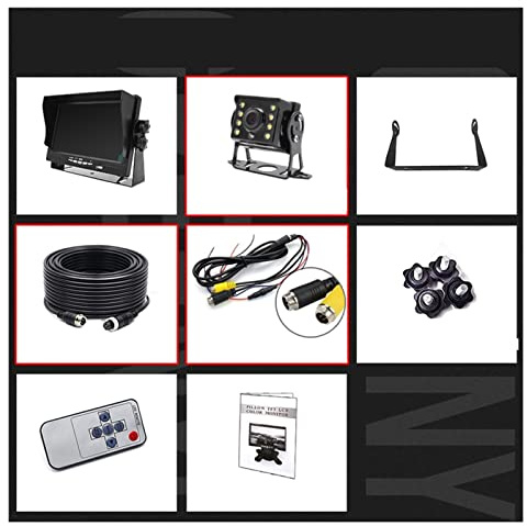 Navegador GPS para coche, 7 pulgadas IPS Pantalla HD ahd Sombrero Monitor de vigilancia de automóviles con 2 canales Insumos de video Aparcamiento Sistema de asistencia de cámara Para coche, camión, a