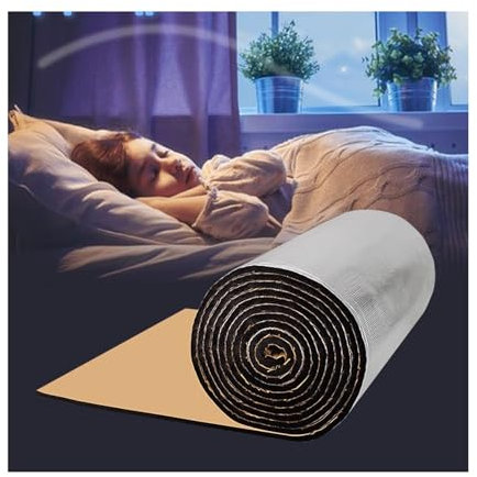 Tapis d'isolation phonique et Thermique, pour portière, Toit, Maison en tôle, Facile à Installer (15 mm d'épaisseur, 6 m²)