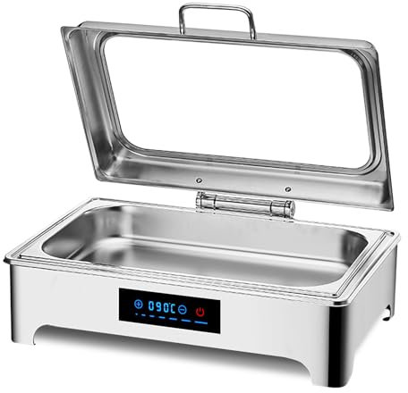 Aocay Chafing Dish Electrico 9L, Profesional Calentador de Buffet Electrico Acero Inoxidable, Calentador de Comida Buffet Electrico con Control Inteligente para Buffet, Catering y Fiestas (1/1)