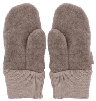 maximo GOTS MINI-Fausthandschuhe Daumen, Wollfleece, Strickbund