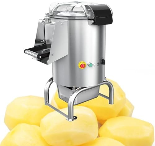 Peladora de Patatas eléctrica Industrial automática (para Patatas, Zanahorias y Manzanas) - Capacidad de 70-100 kg/h, depósitos de 5 kg/12 L y 10 kg/22 L, Motor de 550 W/750 W 10kg/22L