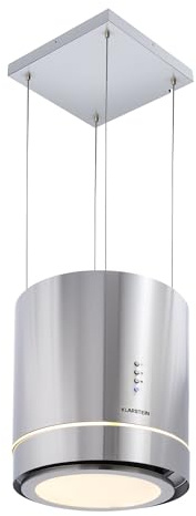 Klarstein Hanging Island Cooker Hood, Extractor Fan for Kitchen Islands, 540m³/h Airflow, Timer, Adjustable Kitchen Extractor Fan with Futuristic Design, 3 Mode Cooker Hoods, Activated Carbon Filters