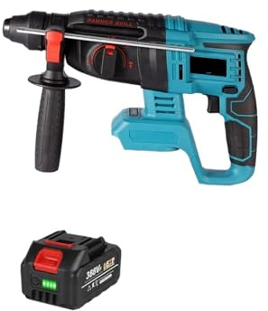 Trapano A Percussione Rotativo Senza Spazzole A Batteria A Multifunzione 4 Modalità Utensili Elettrici Ricaricabili For Da 18 V Robusto E Facile Da Usare(1 Battery Set)