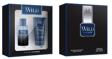 Cofanetto Regalo Uomo Wild – Profumo 50ml + Shower Gel 50ml – Fragranza Intensa e Maschile, Idea Regalo Natale Elegante